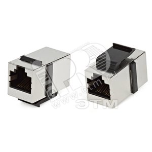 Проходной адаптер coupler RJ-458P8C формата Keystone Jack категория 5e 4 пары экранированный белый - Hyperline
