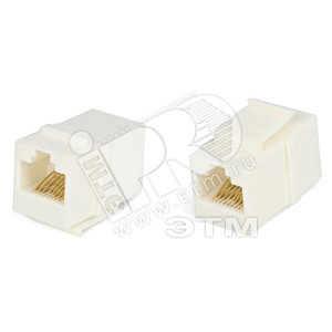 Адаптер проходной RJ-45(8P8C) формата Keystone Jack категория 5e 4 пары белый (44821) - Hyperline
