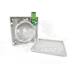 Бокс-розетка оптический настенный на 2SC SMsimple 86х86х20 FTTH скобы - Hyperline