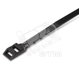 Стяжка нейлоновая неоткрывающаяся безгалогенная 260x8.6x2мм полиамид 11/12 устойчивость к UV черная (100шт) (17036)