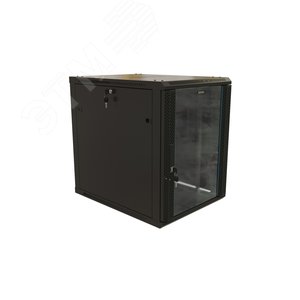 TWB-1868-GP-RAL9004 Шкаф настенный 19-дюймовый (19"), 18U, 908x600х800мм, стеклянная дверь с перфорацией по бокам, цвет черн.| 480828 | Hyperline - Hyperline