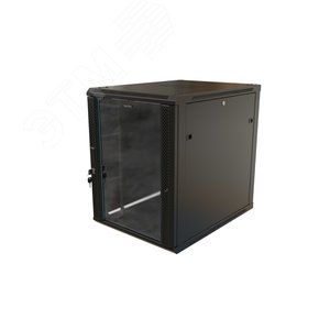 TWB-1868-GP-RAL9004 Шкаф настенный 19-дюймовый (19"), 18U, 908x600х800мм, стеклянная дверь с перфорацией по бокам, цвет черн.| 480828 | Hyperline - фото 2