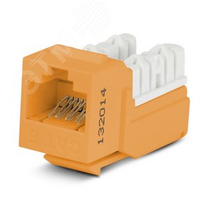 Вставка KJNE-8P8C-C6-90-OR Keystone Jack RJ-45(8P8C)кат 6110 IDC оранжевая (KJNE-8P8C-C6-90-OR) - Hyperline