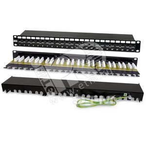 Патч-панель 19‘ 1U 24 порта RJ45 неэкранированная категория 6A Dual IDC (225399) - Hyperline