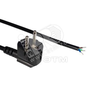 Кабель с вилкой Schuko 5.0 м (3x0.75 кв.мм) черный (229247) - Hyperline