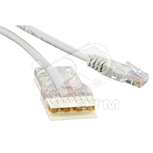 Патч-корд 110 тип-RJ45 1 пара LSZH серый (1м) (229893)