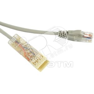 Патч-корд 110 тип-RJ45 2 пары Ethernet LSZH серый (2м) (229898) - Hyperline