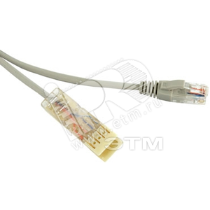 Патч-корд 110 тип-RJ45 2 пары Ethernet LSZH серый (1м) (229897)