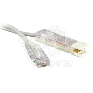 Патч-корд 110 тип-RJ45 2 пары USOC LSZH серый (1м) - Hyperline