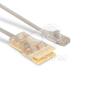 Патч-корд 110 тип - RJ45 4 пары категория 5e LSZH серый (2м) (229904)