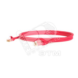 Патч-корд PC-LPM-UTP-RJ45-RJ45-C6-1M-LSZH-RD U/UTP категория 6 LSZH 1м красный (230211) - Hyperline