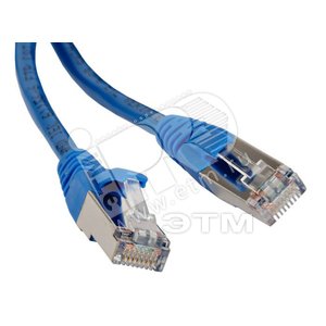 Патч-корд F/UTP экранированный категория 6 LSZH синий (1м) (230344)