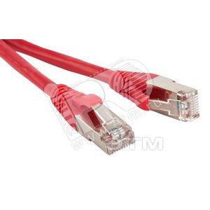 Патч-корд F/UTP экранированный категория 6 LSZH красный (5м) - Hyperline