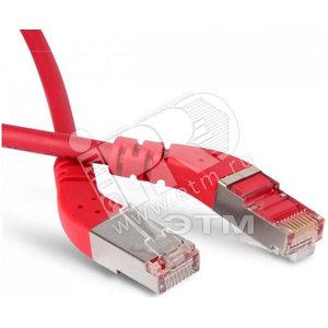 Патч-корд F/UTP угловой экранированный левый 45 - левый 45 категория 5e LSZH зеленый (3м)