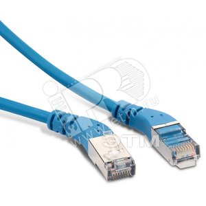 Патч-корд F/UTP угловой экранированный левый 45 - левый 45 категория 6 LSZH синий (1м)
