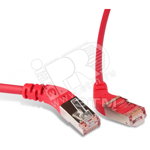 Патч-корд F/UTP угловой экранированный правый 45 - правый 45 категория 6 LSZH красный (3м)