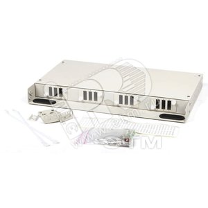 Бокс оптический FO-19BOX-24SC 19‘ 12 дуплексных   проходных адаптеров со сплайс-пластиной - Hyperline