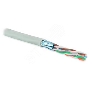 Кабель витая пара, экранированная U/FTP, категория 6a (10GBE), 4 пары (23 AWG), одножильный (solid), каждая пара в экране, без общего экрана, для исп. в неэкран.системах, PVC, серый (500 м) - Hyperline