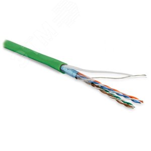 Кабель витая пара, экранир. F/UTP, категор. 5e, 4 пары (26 G), многожиль. экран - фольга, нг(А)-HF, –20°C – +75°C, зеленый | 236863 | Hyperline - Hyperline