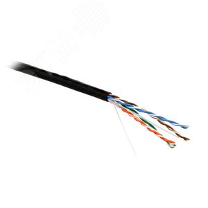 Кабель витая пара, неэкранир.U/UTP, категория 5e, 4 пары (24 G), многожильный (patсh), нг(А)-HF, -20°C – +75°C, черный | 236867 | Hyperline - Hyperline