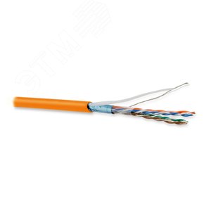 Кабель витая пара, экранир. F/UTP, категор. 5e, 4 пары (26 G), многожиль. экран - фольга, нг(А)-HF, –20°C– +75°C, оранж. | 237170 | Hyperline - Hyperline