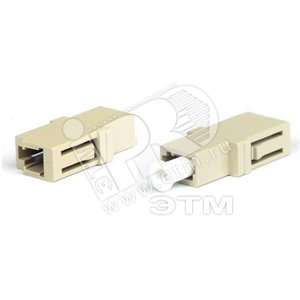 Адаптер оптический проходной LC/PC-LC/PC MM simplex корпус пластиковый бежевый белые колпачки (242820) - Hyperline
