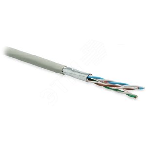 Кабель витая пара, экранированная U/FTP, категория 6, 4 пары (26 AWG), многожильный (patch), каждая пара в фольге, LSZH, серый (100м) (243627) - Hyperline
