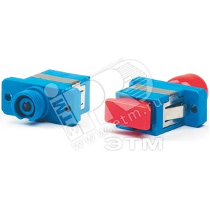 Адаптер проходной оптический FA-P11Z-FC/SC-N/RD-BL FC-SC, SM, simplex, корпус пластиковый, синий, красные колпачки | 244003 | Hyperline