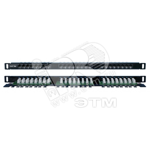 Патч-панель высокой плотности 19‘ 0.5U 24 порта RJ45 категория 5E Dual IDC (244076) - Hyperline