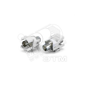 Вставка формата Keystone Jack с проходным адаптером BNC, D type, ROHS, белая | 246971 | Hyperline - Hyperline