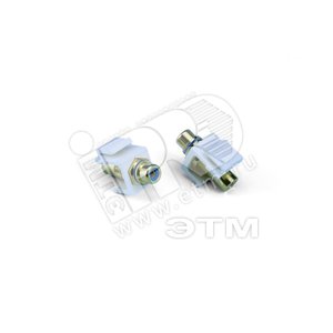 Вставка Keystone Jack проходной адаптер RCA зеленый Hex. тип gold plated ROHS белая - Hyperline