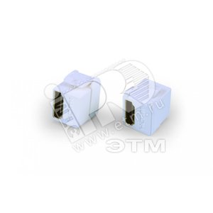 Вставка Keystone Jack проходной адаптер HDMI Type A 90град. ROHS черная - Hyperline