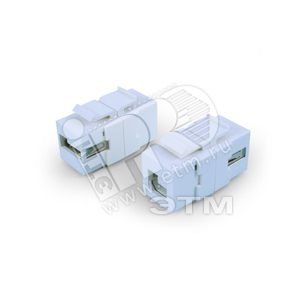 Вставка формата Keystone Jack с проходным адаптером USB 2.0 (Type A-B), ROHS, белая | 247142 | Hyperline - Hyperline