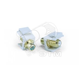 Вставка Keystone Jack F-тип/RCA красный (IN/OUT) gold plated ROHS белая - Hyperline