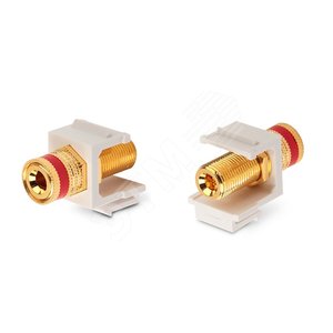 Вставка Keystone Jack коннектор Binding Post (красный) ROHS белая - Hyperline