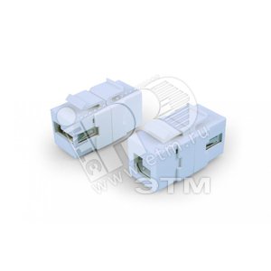 Вставка Keystone Jack проходной адаптер USB 2.0 A-B-тип ROHS черная - Hyperline