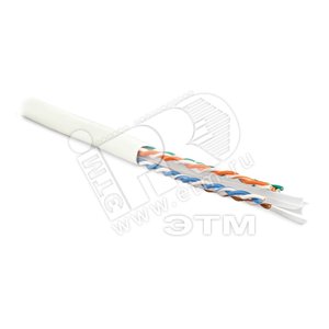 Кабель витая пара U/UTP категория 6 4 пары (23 AWG) одножильный (solid) с разделителем LSZH белый (251949) - Hyperline