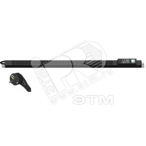 Блок розеток IP-PDU вертикальный 24хIEC320 C13 (10А) 250VAC 16А кабель 3х1.5 (3м) с вилкой черный - Hyperline