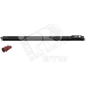 Блок розеток IP-PDU вертикальный трехфазный 3x32А 3 блока по 6хIEC60320 С13+2хIEC60320 С19 кабель 5х6 (3м) с вилкой черный - Hyperline