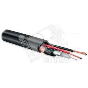 Кабель видеонаблюдения RG-59, 75 Ом, жила - 23 AWG, с двумя жилами 0.5 мм, общий диаметр 6.1мм, PVC - Hyperline