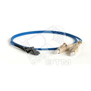 Патч-корд волоконно-оптический (шнур) MM 62.5/125 LC-MTRJ(мама) duplex OFNR синий (2м) - Hyperline