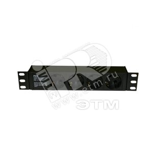 Блок розеток 10‘ 250В 1U 16А 4хSchuko IEC 60320 C14 алюминиевый (255009) - Hyperline