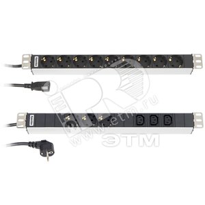Блок розеток для 19` шкафов горизонтальный 8 розеток IEC 320 10 A шнур IEC 320 C14 2.5м (26413)