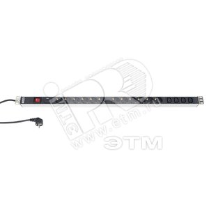 Блок розеток 12 розеток + 4 * IEC320 C13 16 A  шнур 2.5м 944 * 44.4 * 44.4 (29236)