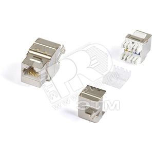 Вставка Keystone Jack RJ-458P8C категория 6 экранированная Krone type белая - Hyperline