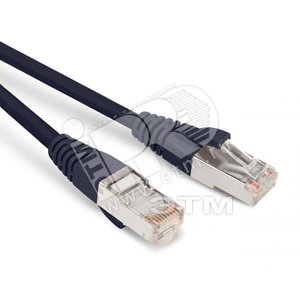 Патч-корд F/UTP экранированный категория 5е LSZH черный (1м) (30960) - Hyperline