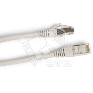 Патч-корд STP Cat.6 10 м серый экранированный - Hyperline