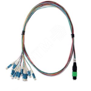Кабель Гидра 1xMPO(папа)/APC-12xLC/UPC 12 волокон 9/125 (OS2) LSZH 1 м