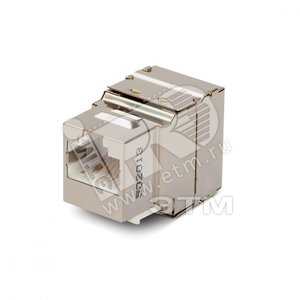 Вставка Keystone Jack RJ45(8P8C) категория 5e экранированная тип 180град. белая - Hyperline