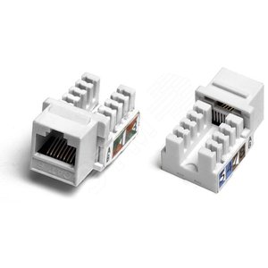 Вставка Keystone Jack RJ-45(8P8C) категория 6 Dual IDC белая (50шт.) (KJ2-8P8C-C6-90-WH-50) - Hyperline